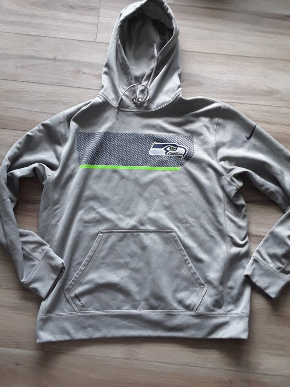 Nike Seattle Seahawks Therma-FIT Mens L Team Grey Football NFL Hoodie Pullover